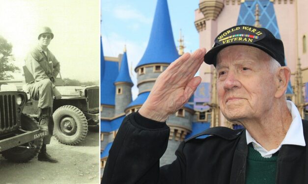 Disney’s Magic Kingdom honors 100-year-old WWII veteran during flag retreat ceremony