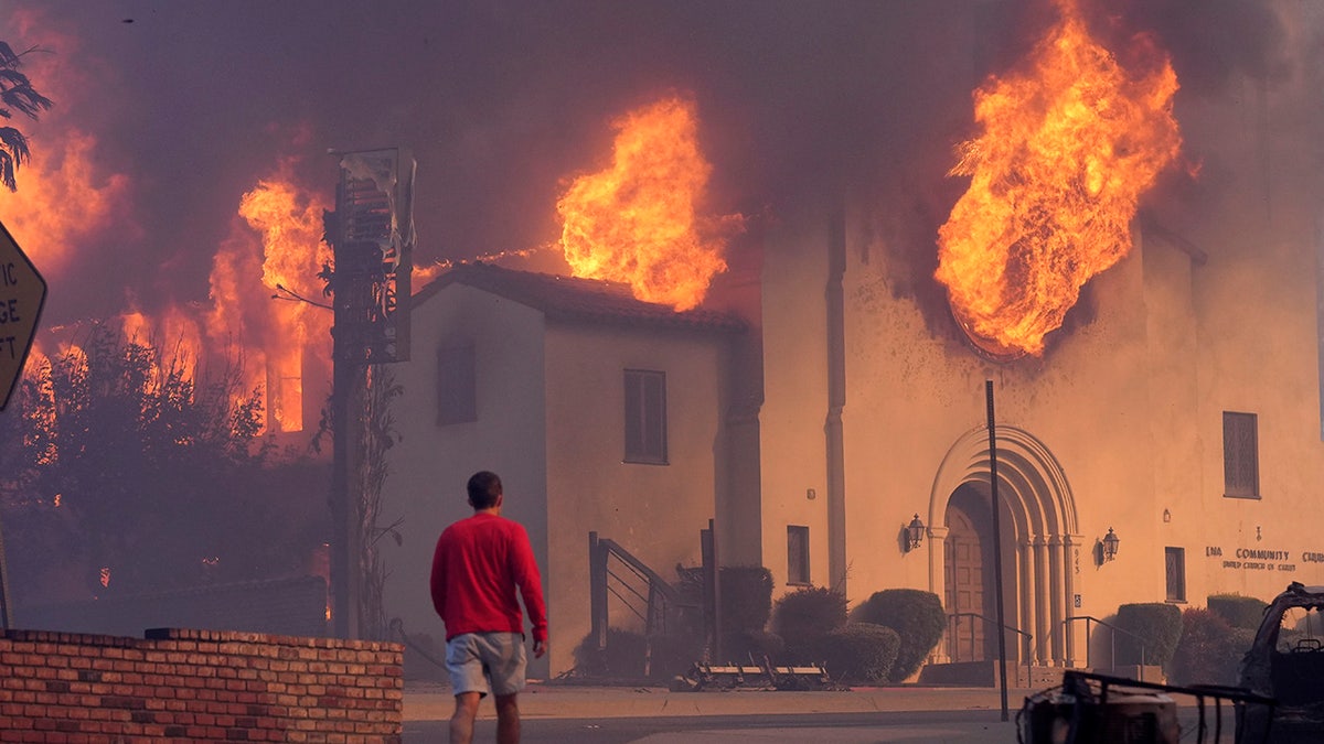 House on fire in Altadena