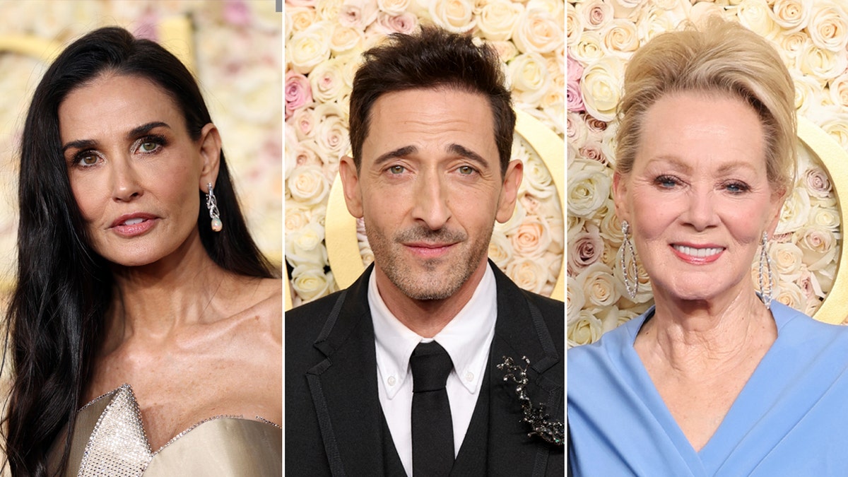 Actors Jean Smart, Adrien Brody and Demi Moore at the Golden Globes