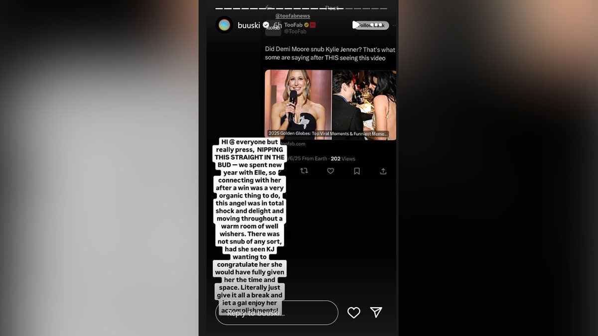 Moore's daughter, Tallulah, defended her on Instagram stories.