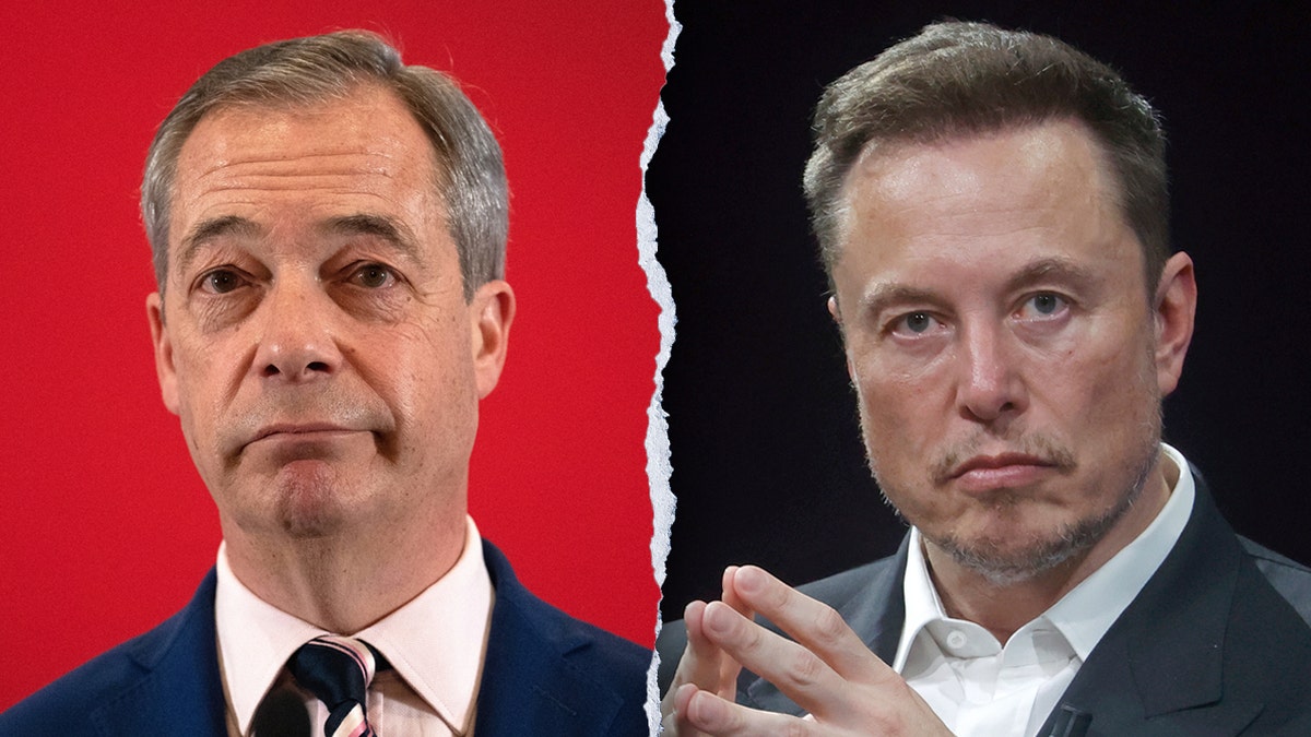 Left: Nigel Farage; Right: Elon Musk