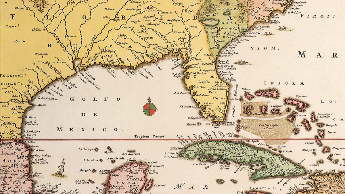 old map showing 'Golfo de Mexico'