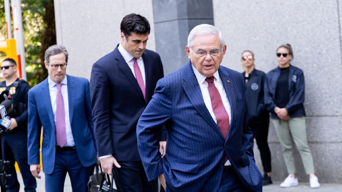 Menendez leaves federal court NYC