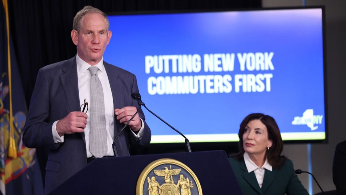 NY subway chairman Janno Lieber with NY Gov. Hochul