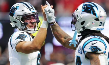 Bryce Young Savagely Celebrates Touchdown Pass Against Falcons With Ball Still In Mid-Air: Video