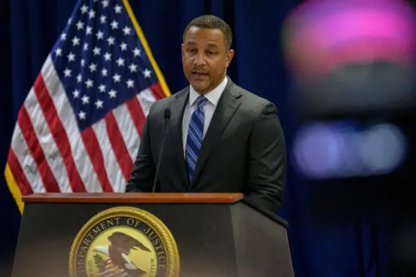 United States Attorney for the Eastern District of New York Breon Peace speaks during a press conference at the U.S. Attorney's office in New York on April 17, 2023. (Angela Weiss/AFP via Getty Images)