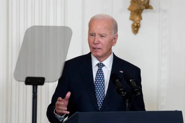 US President Joe Biden delivers remarks at a Medal of Honor Ceremony in the East Room of the White House in Washington on Jan. 3, 2025. (Chris Kleponis/AFP via Getty Images)