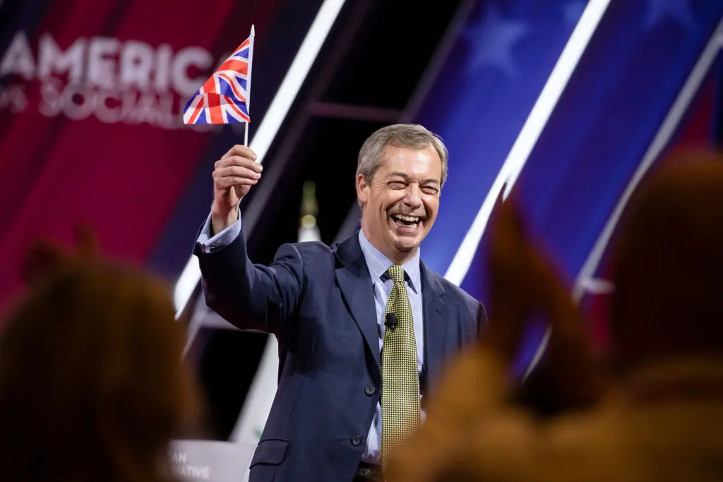 British politician Nigel Farage speaks at the Conservative Political Action Conference 2020 (CPAC) hosted by the American Conservative Union in National Harbor, MD, on Feb. 28, 2020. (Samuel Corum/Getty Images)