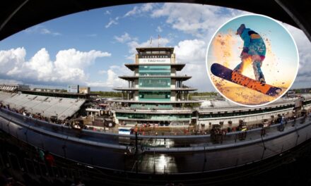 Indianapolis Motor Speedway President Shreds Around Track On Snowboard