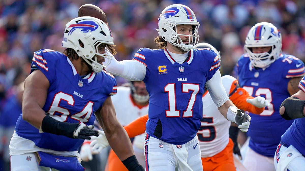 Josh Allen throws the ball