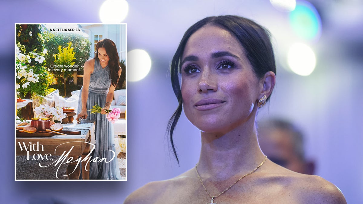 Meghan Markle wears strapless dress at event