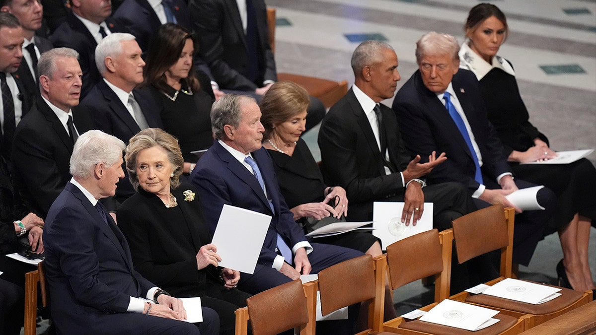 former presidents seated at Carter funeral 