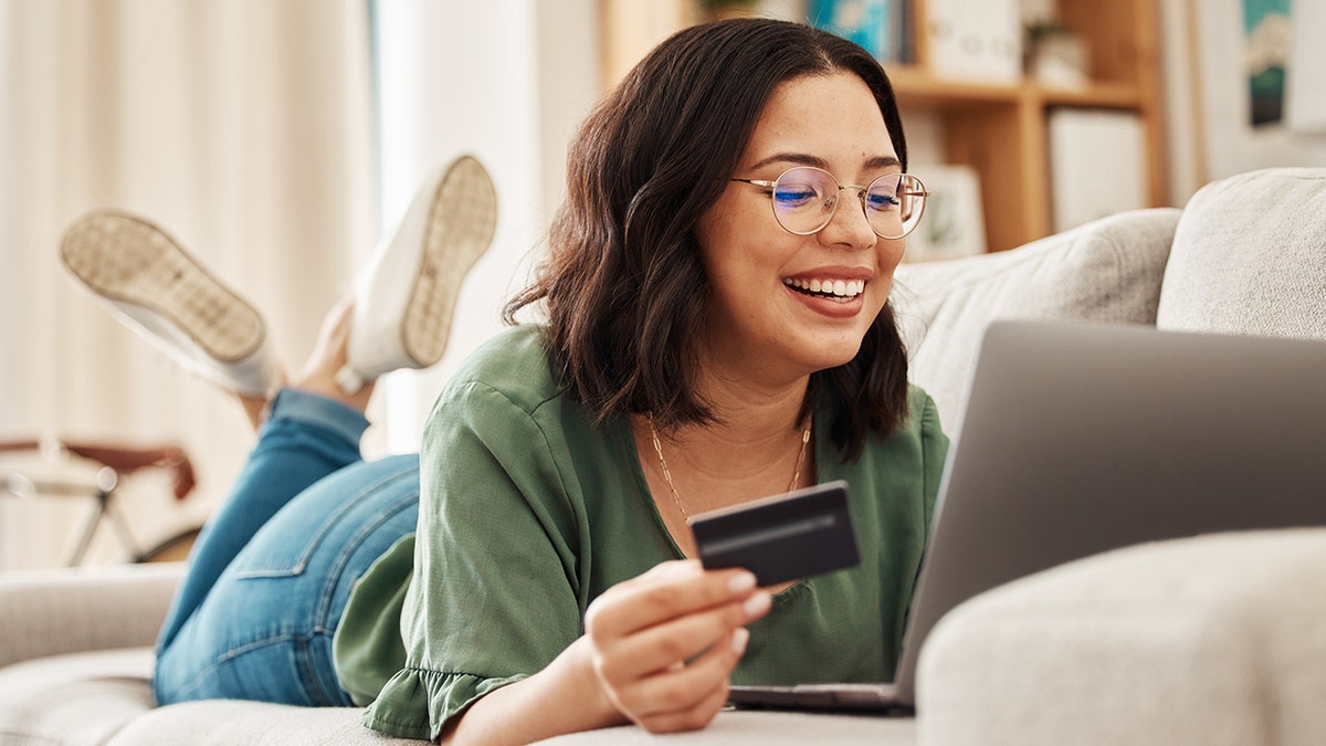 woman buying something online